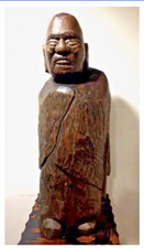 Edo Enku Japanese Buddha Spiritual Leader Yogi Wood Statue Japan Cira 1600s picture