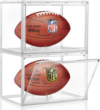 2 Pack Football Display Case,  Acrylic Clear Football Case Full Size with Magnet picture