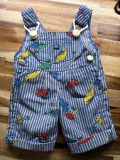 Very Rare HTF Vintage Cabbage Patch Kids Blue Dinosaur Overall Bib Excellent Con picture