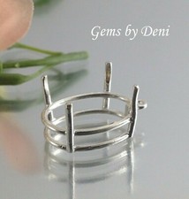 Sterling Silver Oval Cast Wire Dangle Pendant Setting (7x5-30x22mm) picture