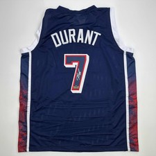 Facsimile Autographed Kevin Durant 2024 Team USA Blue Jersey Size Men's XL picture