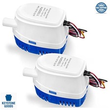 Automatic Bilge Pump 12V 1100 GPH Submersible 2 Pack Float Switch for Boats picture