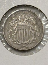 1867 Shield Nickel w/Rays 5c picture