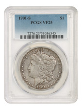 1901-S $1 PCGS VF25 - Morgan Dollar - Better Date S-Mint picture