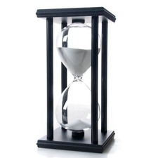 B BELLAWARE 60 Minutes Hourglass, Wood Sand Timer, White 60 min, picture