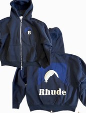 Rhude Moonlight Logo Zip Hoodie (Medium) “Navy” - New picture