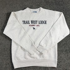 Blue 84 Sweatshirt Mens Small Gray Trail West Lodge Young Life Fleece Pullover picture