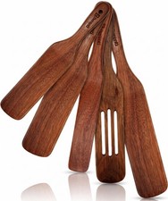 5-Piece Wooden Spurtle Set - Acacia Wood Cooking Utensils for Stirring & Serving picture