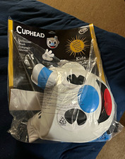 Kids Halloween Elope Cuphead Mugman Costume w/ Mask, Jumpsuit, & Gloves Size S picture