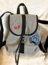 Rare Sanuk Grateful Dead LuLu Dharma Black White Plaid Canvas Backpack picture