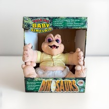 VINTAGE 1991 HASBRO TALKING BABY SINCLAIR DINOSAUR PLUSH IN ORIGINAL BOX - TALKS picture
