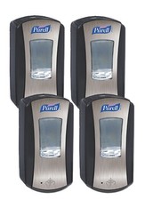 PURELL LTX-12 Touch Free Dispenser 4-Pack 1928-04 Chrome Black Wall Mount New picture