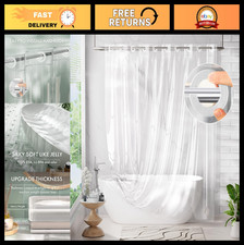 3-in-1 Hookless Shower Curtain & Liner Set, 100% EVA Heavy Duty Clear, 72x75 picture