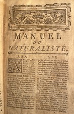 Manuel DU Naturaliste Antique from 1771 ~ Monsieur De Buffon  picture