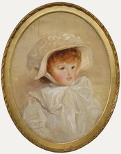 Ivan Lindhe (1875-1954) - 1910 Oil, Portrait of a Young Girl Wearing a Bonnet picture