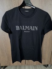 NWOT Balmain Mens Original Metalic  Logo T-shirt Black 100% Authentic size L picture