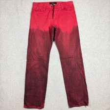 Versus Versace Vintage Red Ombre Dip Dye Pants Men 32x36 Made in Italy Authentic picture