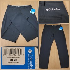 Columbia Golf Omni-Wick Marker Pants Performance Size 34/31 Mens Black Nwt picture