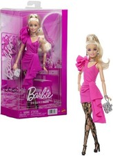 WB Mattel Barbie Doll Deluxe Style Pink Dress & Black Tights picture
