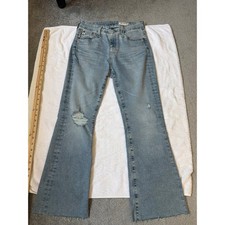 AG Jeans (Adriano Goldschmied) Jeans Size 27 Light Wash distressed flare raw hem picture
