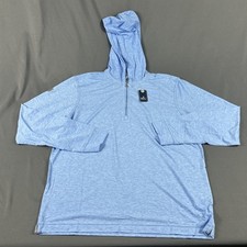 Johnnie-O Golf Hoodie Pullover Welsey 1/4 Zip Medium Malibu Polyester MSRP $128 picture