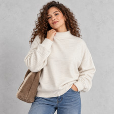 Madewell Ribbed Mockneck Dolman Top Womens Cream NY313 Wintercore Size Medium picture