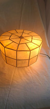 vintage mid-century capiz shell ceiling light cover or lamp shade. picture