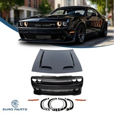For 15-23 Dodge Challenger Hellcat Front Bumper Kit+Redeye Style Hood Aluminum picture