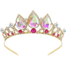 COCIDE Rapunzel Crown for Girls AB Crystal Tiara and Crown for Birthday Party Pe picture