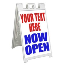 CUSTOM YOUR TEXT HERE NOW OPEN Signicade 24x36 A Frame Sidewalk Sign picture