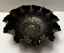 Fenton Persian Medallion Amethyst Carnival Glass Bowl picture