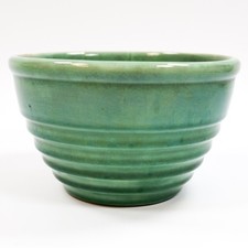 Vintage HULL Green Beehive Mixing Bowl TOASTY Crazing Cracks Old Beauty picture
