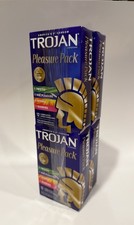 4 BOXES Trojan Pleasure Variety Pack Lubricated Condoms 12 COUNT EACH EXP 4/26 picture