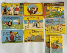 Vintage 1940’s Post Cards, Cartoon Drawings. Lot Of 12. Risqué, Funny Humor. picture