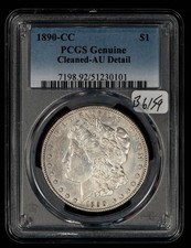 1890-CC $1 Morgan Silver Dollar - Key Date Carson City - PCGS AU Detail - B6159 picture