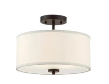 Savoy House Meridian 13 in. W x 10 in. H 2-Light Oil Rubbed Bronze Semi-Flush picture