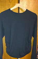 Torrid Super Soft Rib Black Ruched Sides Long Sleeve Pullover Top 0X picture