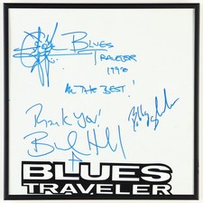 Blues Traveler Original Lineup Signed Inscibed 13x13 Custom Display Framed COA picture