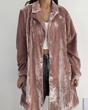 J.Jill Rosewood Crushed Velvet Longline Jacket Blazer Coat Plus Size 2X picture