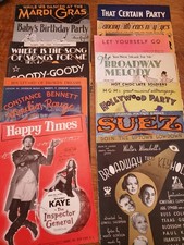 Vintage Hollywood Broadway Party Marti Gras Art Deco Sheet Music Collection 12 picture