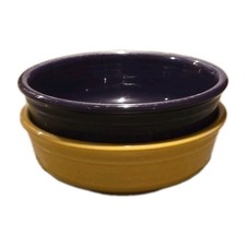 Two (2) Homer Laughlin ~ Fiesta Ware ® ~ 12 Ounce Bowls ~ 1-Purple ~ 1-Yellow picture