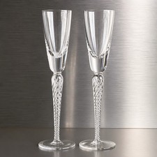 2 Steuben Crystal Air Twist Cordial Glasses 8.5