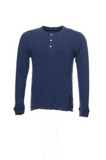 Alternative Mens Henley Shirt M Cambridge 100% Cotton Embossed Long Sleeve Casua picture