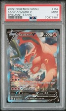 2022 POKEMON SWORD & SHIELD BRILLIANT STARS #154 FULL ART/CHARIZARD V PSA 9 picture