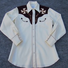 Vintage H Bar C California Ranchwear Embroidered Western Shirt M ? (21x31) picture