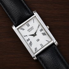 Vintage Seiko Slim Tank White Dial Quartz Men’s Wristwatch picture