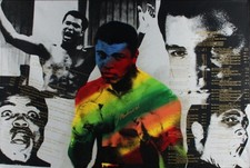 Muhammad Ali & Steve Kaufman Dual Signed 32x45 Limited Edition Serigraph Art JSA picture