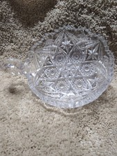 Antique Imperial Glass NuCut Handled Nappy Dish picture