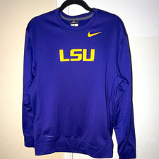 Nike Therma-FIT LSU Tigers Purple/Gold Crewneck Sweatshirt Size M picture