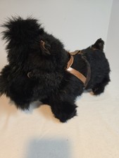 Vintage 1930s 1940s Straw Filled Scottie Dog Plush Toy Standing Figure picture
